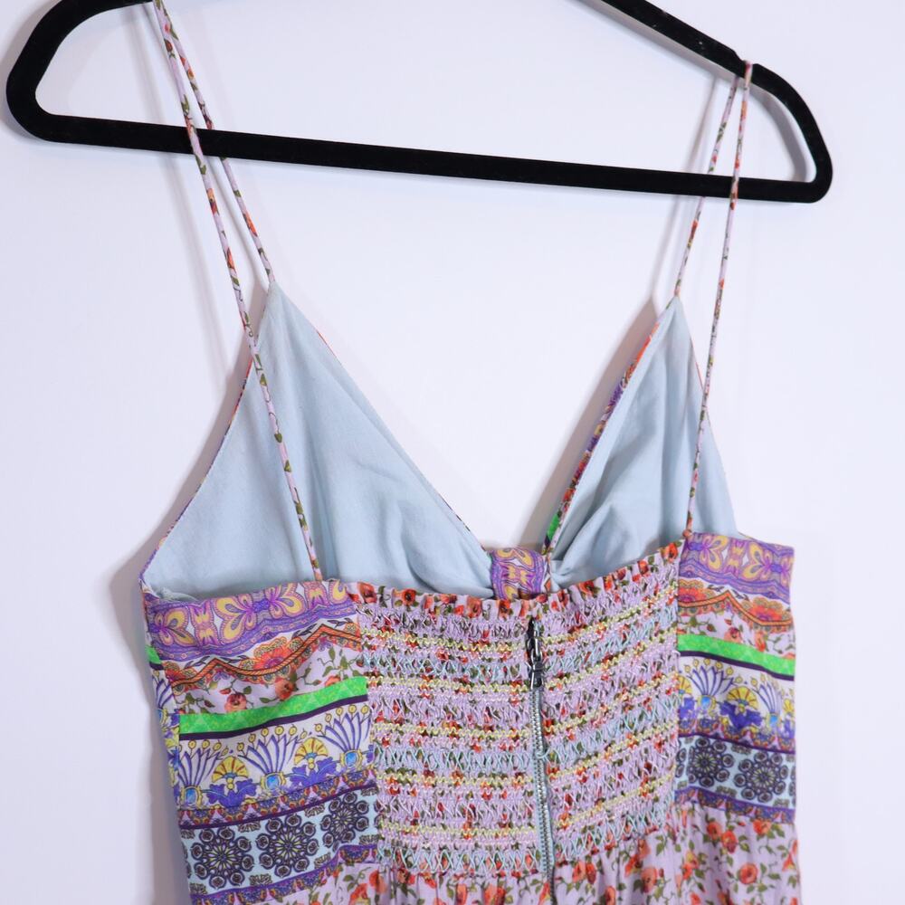 ALICE + OLIVIA Minka Tassel Fringe Maxi Dress Ritzy Multi Tie Front Women's 8 - Picture 7 of 16